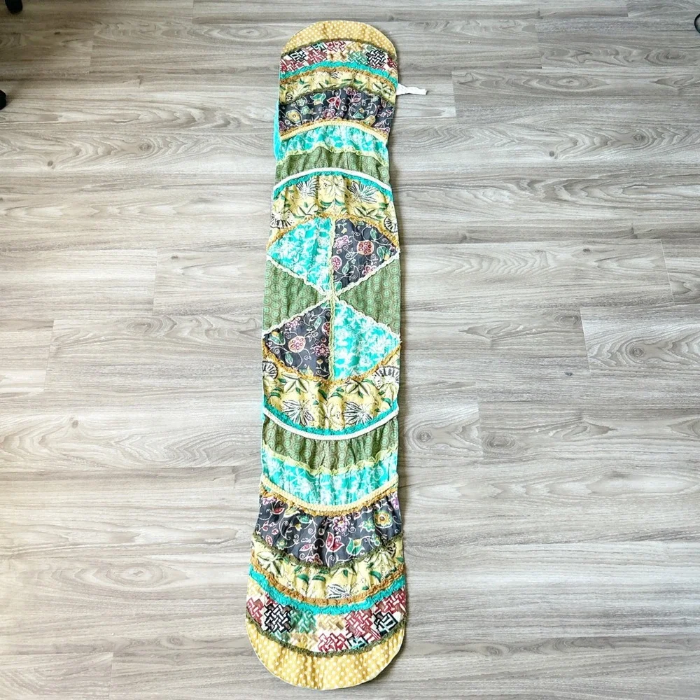 Pier 1 Imports Patchwork Quilted Art Deco Boho Bohemian Floral‎ Table Runner